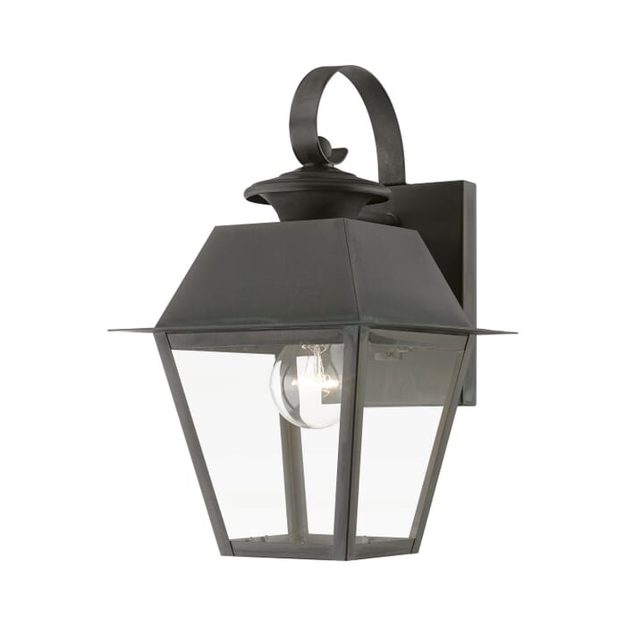 Wentworth 1-Light Outdoor Wall Lantern in Charcoal Wentworth 1-Light Outdoor Wall Lantern in Charcoal
