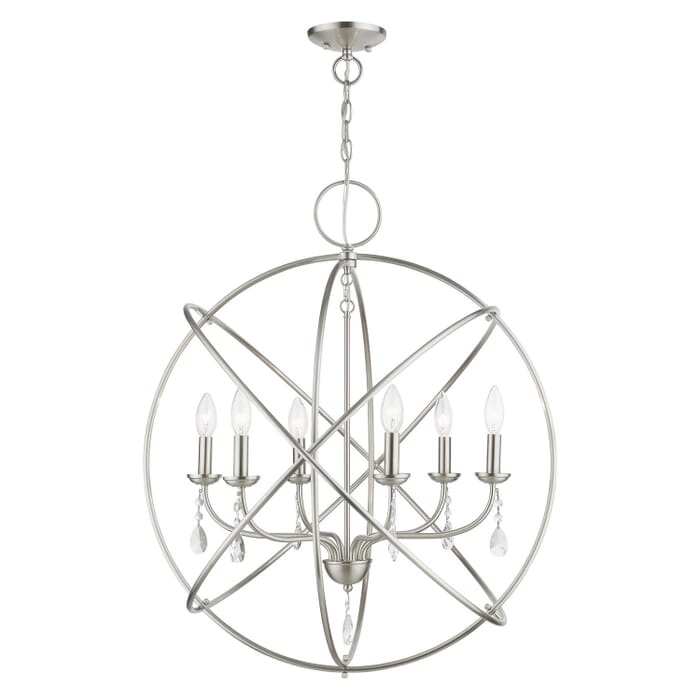 Aria 6-Light Chandelier in Brushed Nickel Aria 6-Light Chandelier in Brushed Nickel