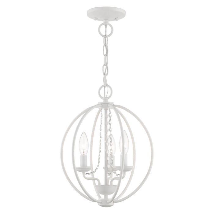 Arabella 3-Light Convertible Mini Chandelier with Semi-Flush in White Arabella 3-Light Convertible Mini Chandelier with Semi-Flush in White