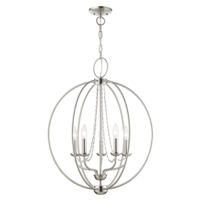Arabella 5-Light Chandelier in Brushed Nickel Arabella 5-Light Chandelier in Brushed Nickel
