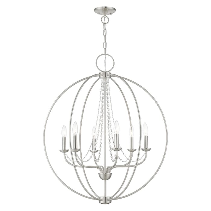 Arabella 6-Light Chandelier in Brushed Nickel Arabella 6-Light Chandelier in Brushed Nickel