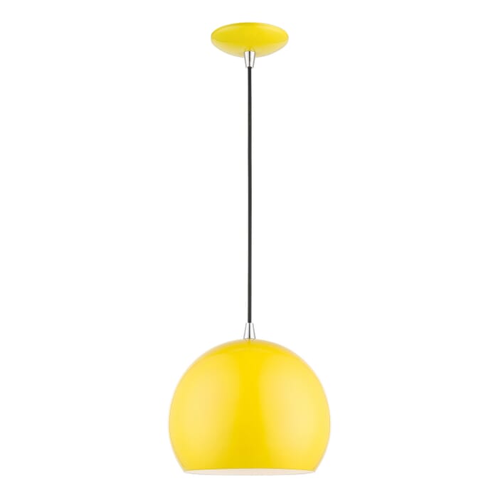 Piedmont 1-Light Pendant in Shiny Yellow w with Polished Chrome Piedmont 1-Light Pendant in Shiny Yellow w with Polished Chrome