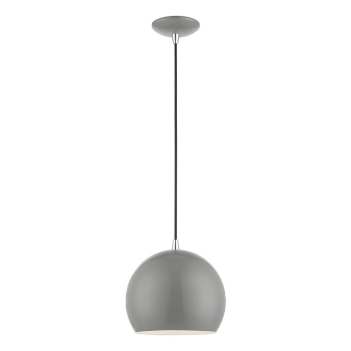 Piedmont 1-Light Pendant in Shiny Light Gray w with Polished Chrome Piedmont 1-Light Pendant in Shiny Light Gray w with Polished Chrome