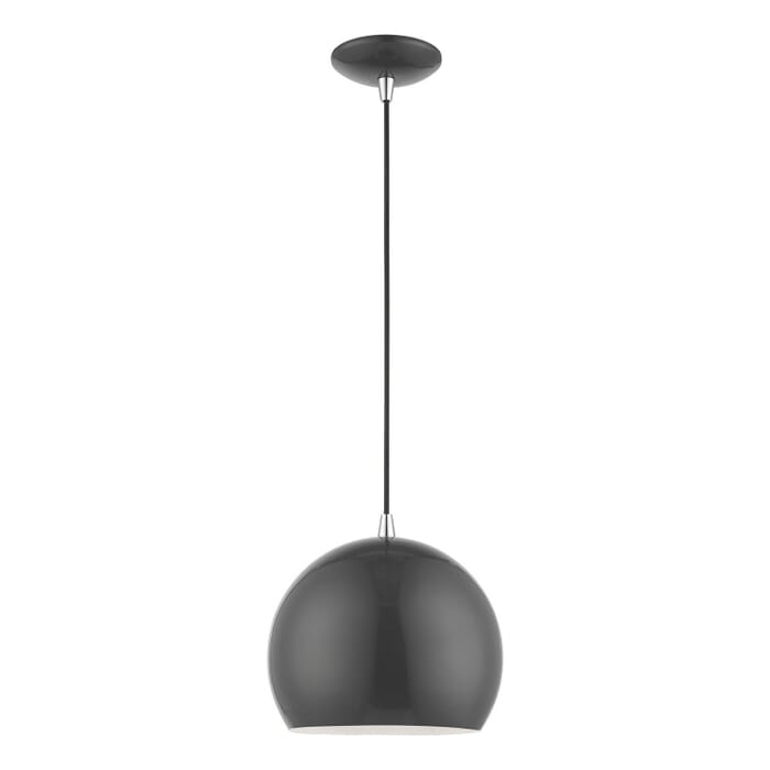 Piedmont 1-Light Pendant in Shiny Dark Gray w with Polished Chrome Piedmont 1-Light Pendant in Shiny Dark Gray w with Polished Chrome