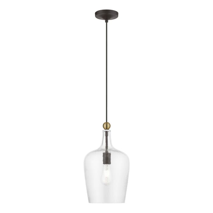 Avery 1-Light Pendant in Bronze w with Antique Brass Avery 1-Light Pendant in Bronze w with Antique Brass