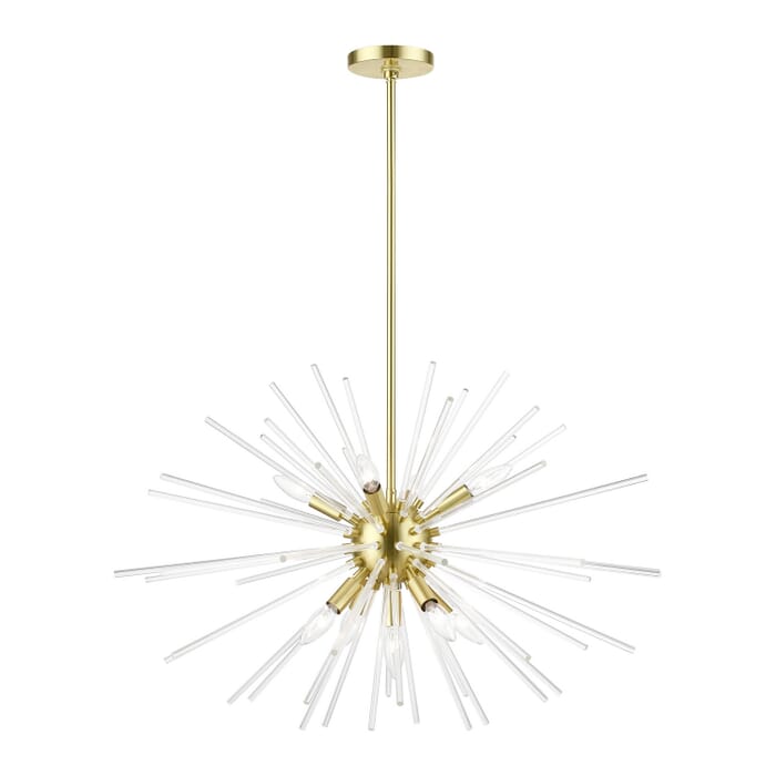 Utopia 9-Light Chandelier in Satin Brass Utopia 9-Light Chandelier in Satin Brass