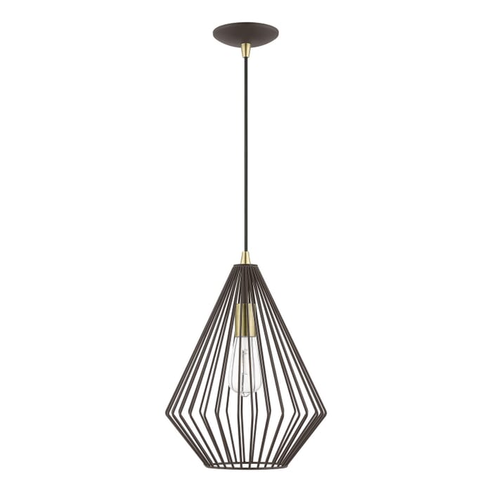 Linz 1-Light Pendant in Bronze w with Antique Brass Linz 1-Light Pendant in Bronze w with Antique Brass