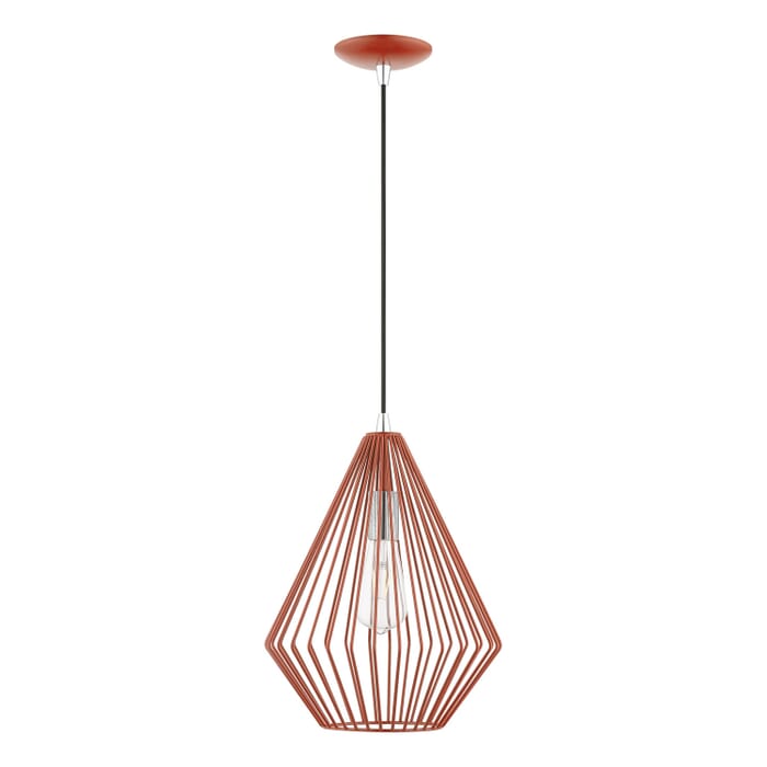 Linz 1-Light Pendant in Shiny Red w with Polished Chrome Linz 1-Light Pendant in Shiny Red w with Polished Chrome