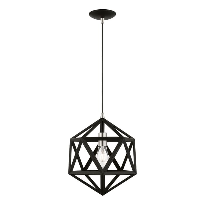 Ashland 1-Light Pendant in Black w with Brushed Nickel Ashland 1-Light Pendant in Black w with Brushed Nickel
