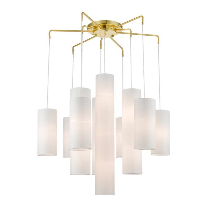 Strathmore 15-Light Foyer Chandelier in Satin Brass Strathmore 15-Light Foyer Chandelier in Satin Brass