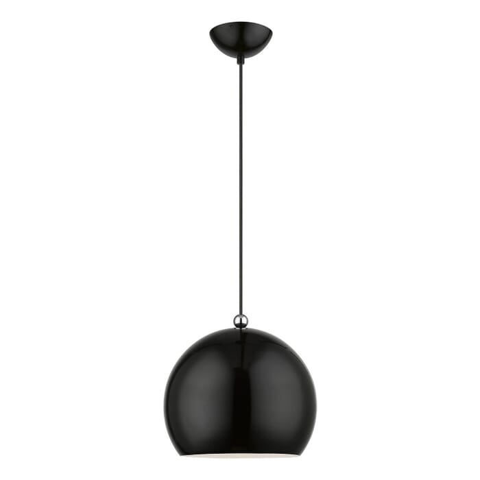 Stockton 1-Light Pendant in Shiny Black w with Polished Chrome Stockton 1-Light Pendant in Shiny Black w with Polished Chrome