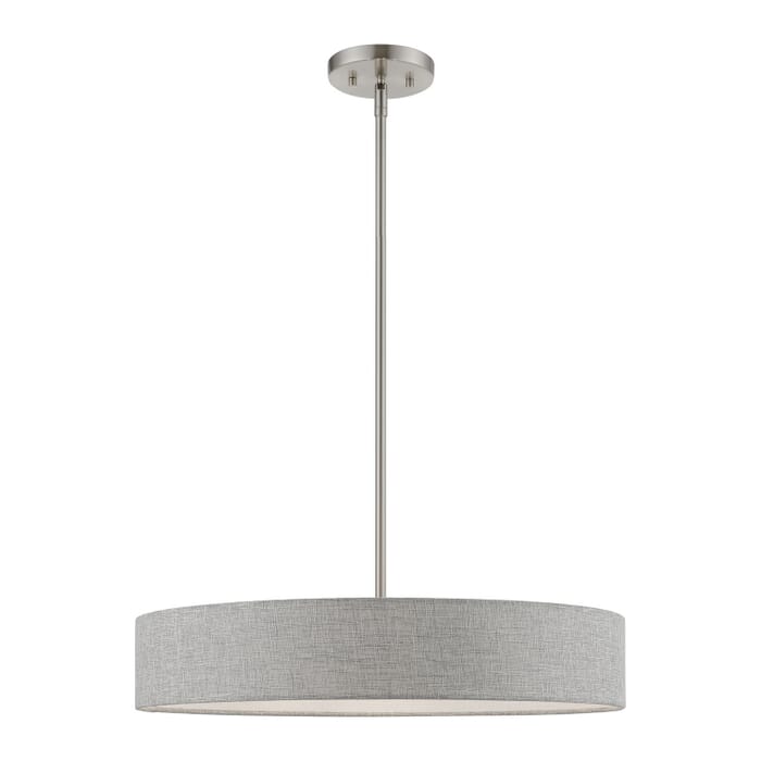 Elmhurst 4-Light Pendant in Brushed Nickel w with Shiny White Elmhurst 4-Light Pendant in Brushed Nickel w with Shiny White