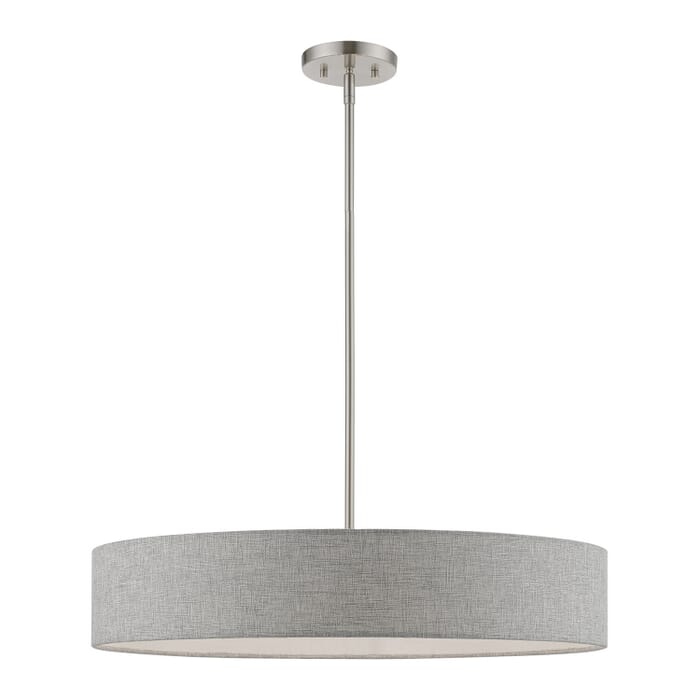 Elmhurst 5-Light Pendant in Brushed Nickel w with Shiny White Elmhurst 5-Light Pendant in Brushed Nickel w with Shiny White