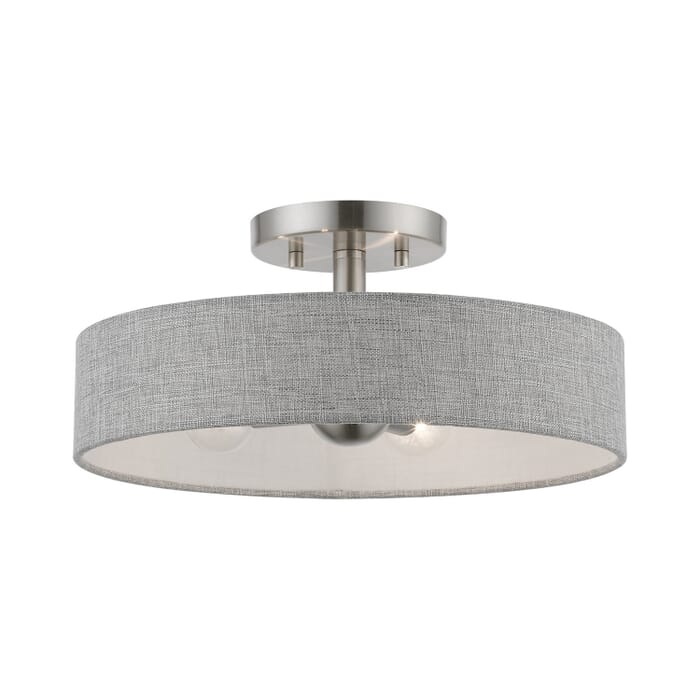 Elmhurst 4-Light Semi-Flush Mount in Brushed Nickel w with Shiny White Elmhurst 4-Light Semi-Flush Mount in Brushed Nickel w with Shiny White