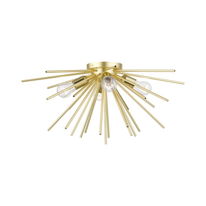 Tribeca 4-Light Flush Mount in Soft Gold w with Polished Brass Tribeca 4-Light Flush Mount in Soft Gold w with Polished Brass