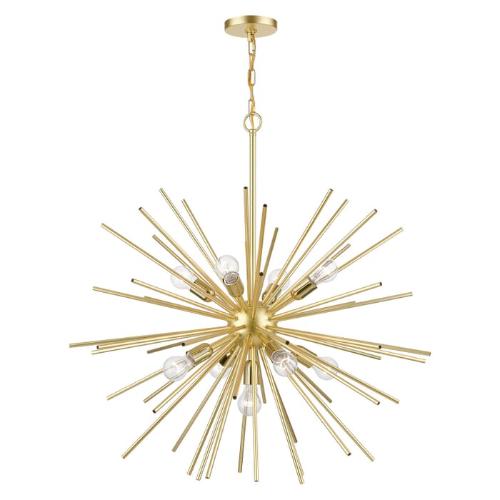 Tribeca 9-Light Foyer Chandelier in Soft Gold w with Polished Brass Tribeca 9-Light Foyer Chandelier in Soft Gold w with Polished Brass