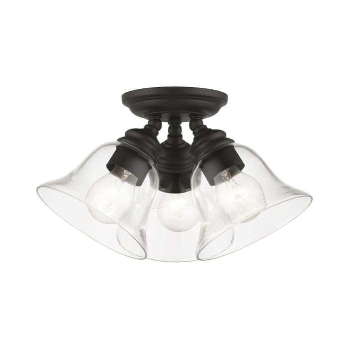 Moreland 3-Light Semi-Flush Mount in Black Moreland 3-Light Semi-Flush Mount in Black