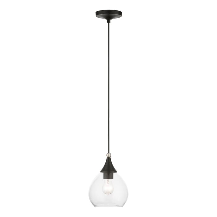 Catania 1-Light Mini Pendant in Black w with Brushed Nickel Catania 1-Light Mini Pendant in Black w with Brushed Nickel