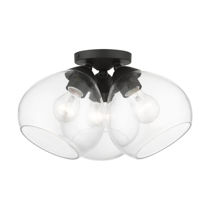 Catania 3-Light Semi-Flush Mount in Black Catania 3-Light Semi-Flush Mount in Black
