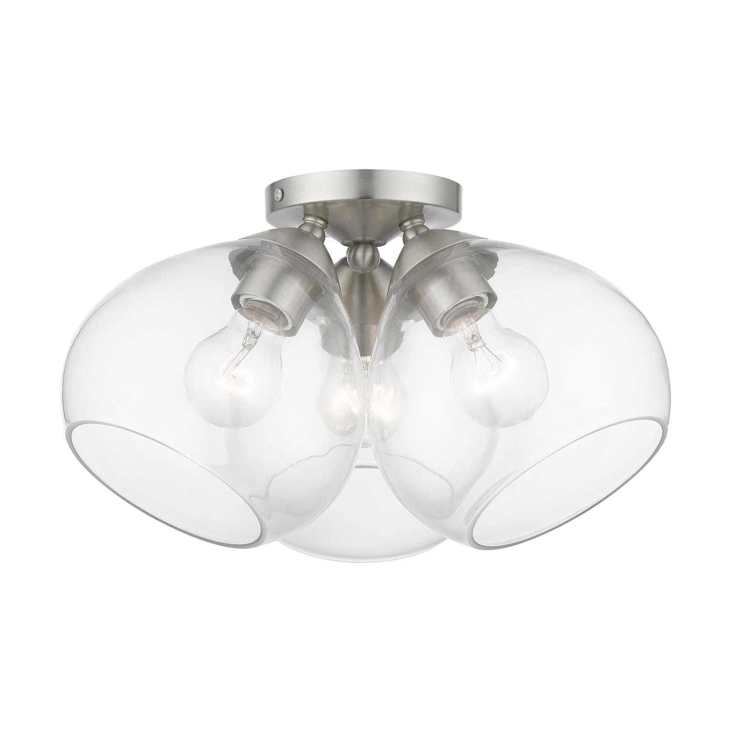 Catania 3-Light Semi-Flush Mount in Brushed Nickel