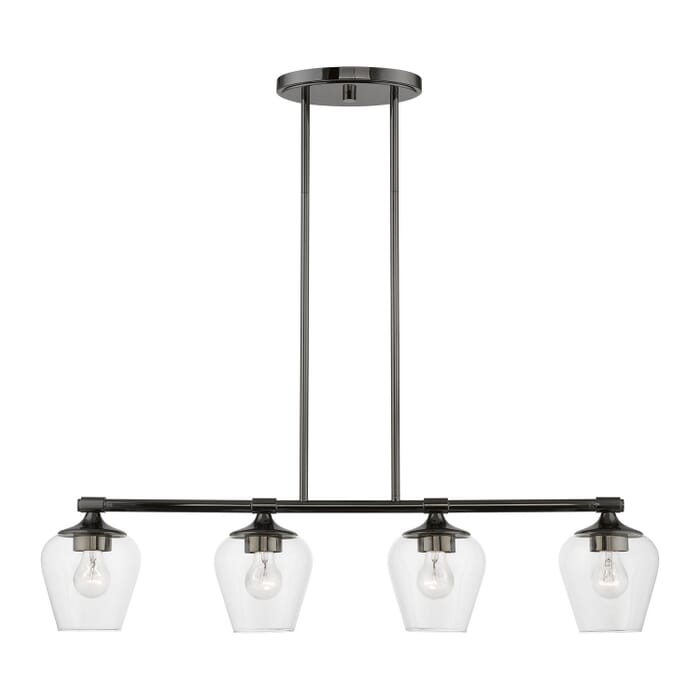 Willow 4-Light Linear Chandelier in Black Chrome Willow 4-Light Linear Chandelier in Black Chrome