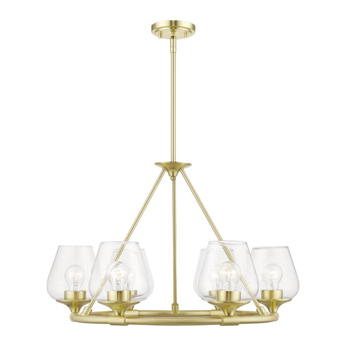 Willow 6-Light Chandelier in Satin Brass Willow 6-Light Chandelier in Satin Brass