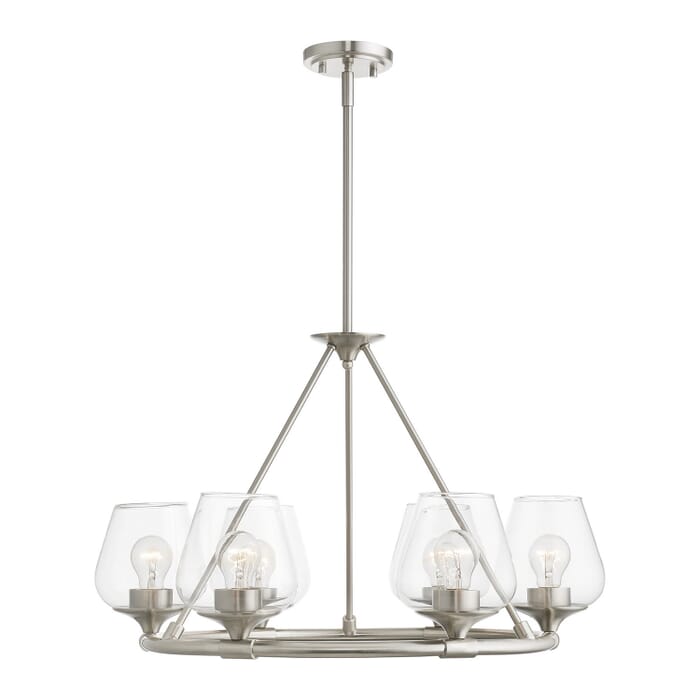Willow 6-Light Chandelier in Brushed Nickel Willow 6-Light Chandelier in Brushed Nickel