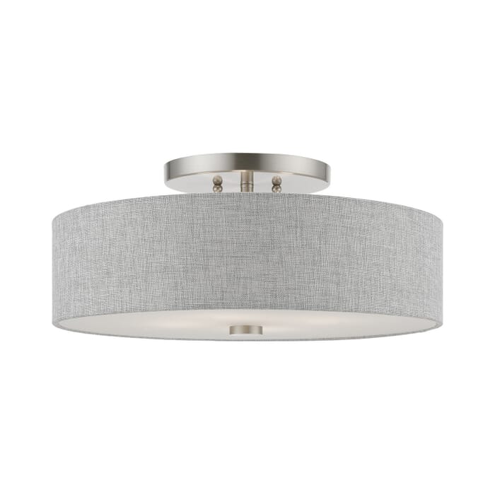 Dakota 4-Light Semi-Flush Mount in Brushed Nickel w with Shiny White Dakota 4-Light Semi-Flush Mount in Brushed Nickel w with Shiny White