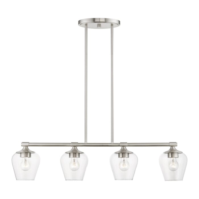 Willow 4-Light Linear Chandelier in Brushed Nickel Willow 4-Light Linear Chandelier in Brushed Nickel