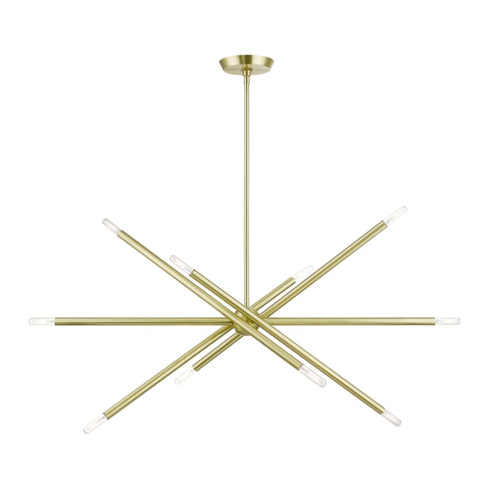 Soho 10-Light Linear Chandelier in Satin Brass Soho 10-Light Linear Chandelier in Satin Brass