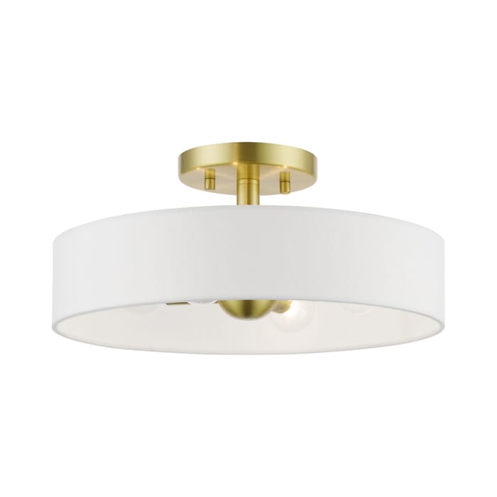Venlo 4-Light Semi-Flush Mount in Satin Brass w with Shiny White Venlo 4-Light Semi-Flush Mount in Satin Brass w with Shiny White