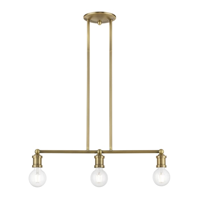 Lansdale 3-Light Linear Chandelier in Antique Brass Lansdale 3-Light Linear Chandelier in Antique Brass