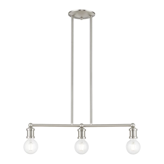 Lansdale 3-Light Linear Chandelier in Brushed Nickel Lansdale 3-Light Linear Chandelier in Brushed Nickel
