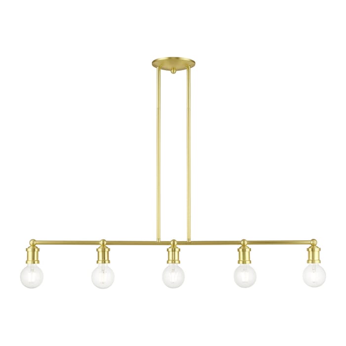 Lansdale 5-Light Linear Chandelier in Satin Brass Lansdale 5-Light Linear Chandelier in Satin Brass