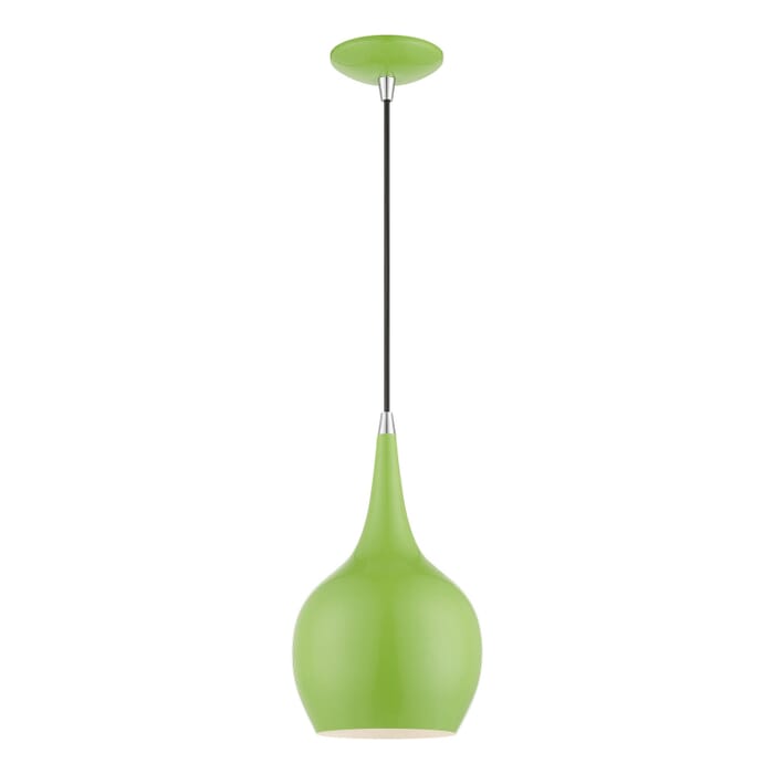 Andes 1-Light Mini Pendant in Shiny Apple Green w with Polished Chrome Andes 1-Light Mini Pendant in Shiny Apple Green w with Polished Chrome