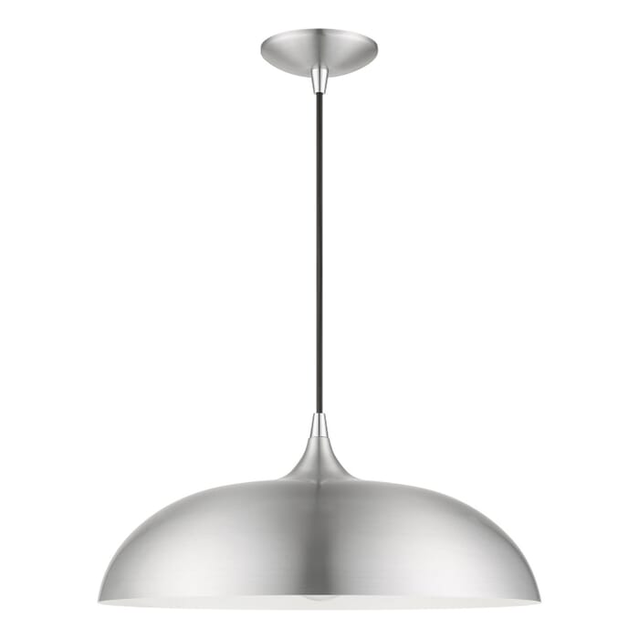 Amador 1-Light Pendant in Brushed Aluminum w with Polished Chrome Amador 1-Light Pendant in Brushed Aluminum w with Polished Chrome