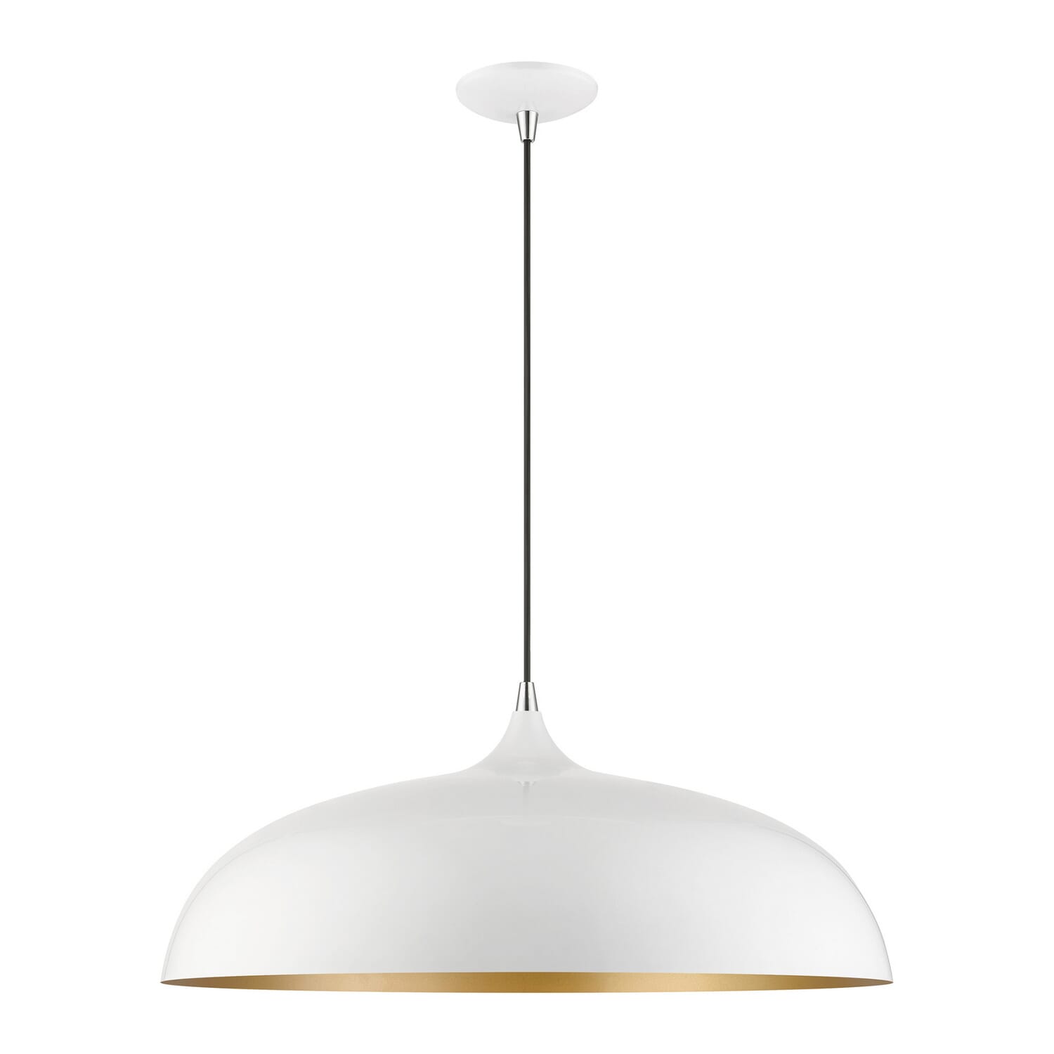 Amador 3-Light Pendant in Shiny White w with Polished Chrome
