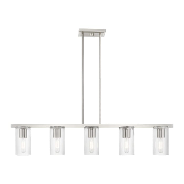 Clarion 5-Light Linear Chandelier in Brushed Nickel Clarion 5-Light Linear Chandelier in Brushed Nickel