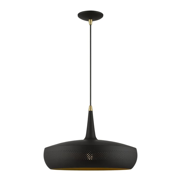 Banbury 1-Light Pendant in Black w with Antique Brass Banbury 1-Light Pendant in Black w with Antique Brass