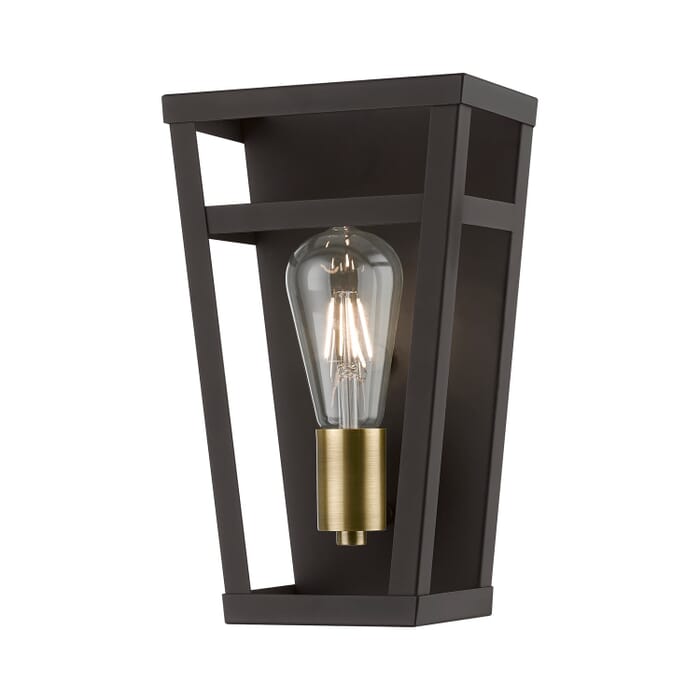 Schofield 1-Light Wall Sconce in Bronze w with Antique Brass Schofield 1-Light Wall Sconce in Bronze w with Antique Brass