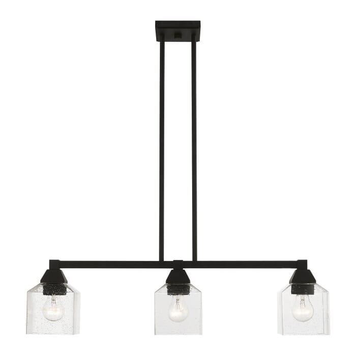 Aragon 3-Light Linear Chandelier in Black Aragon 3-Light Linear Chandelier in Black