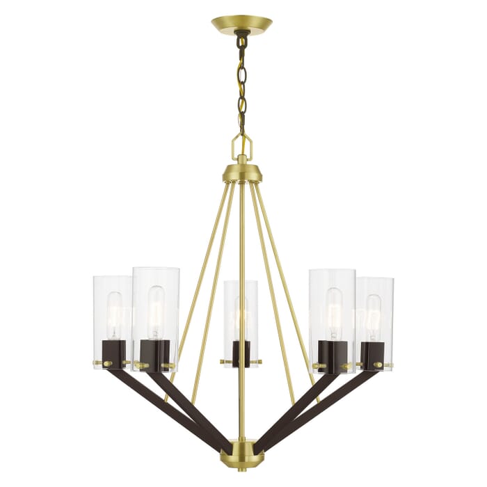 Beckett 5-Light Chandelier in Satin Brass & Bronze Beckett 5-Light Chandelier in Satin Brass & Bronze
