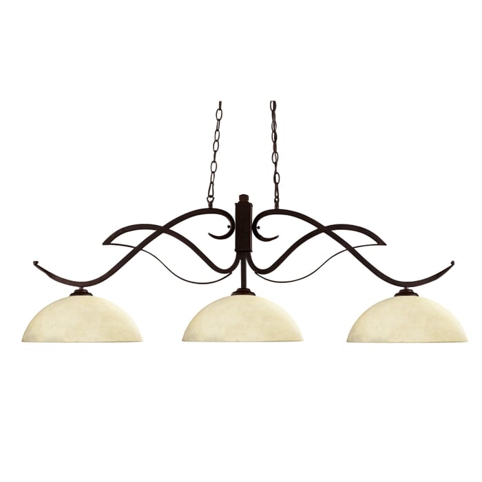 Z-Lite Phoenix 3-Light Linear Pendant Light In Bronze Z-Lite Phoenix 3-Light Linear Pendant Light In Bronze