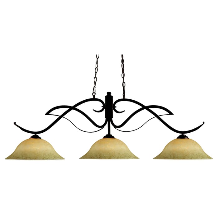 Z-Lite Phoenix 3-Light Linear Pendant Light In Bronze Z-Lite Phoenix 3-Light Linear Pendant Light In Bronze