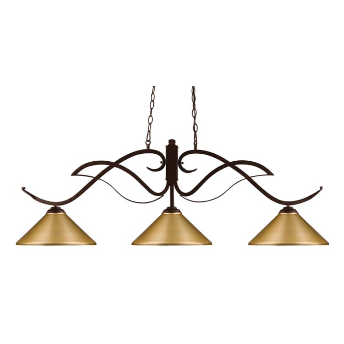 Z-Lite Phoenix 3-Light Linear Pendant Light In Bronze Z-Lite Phoenix 3-Light Linear Pendant Light In Bronze