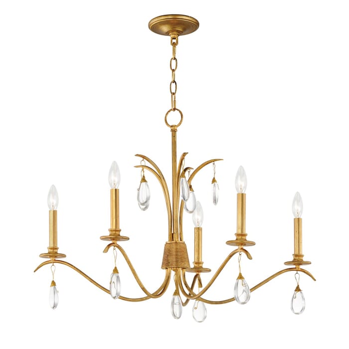 Eden 5-Light Chandelier in Charcoal Gold Leaf Eden 5-Light Chandelier in Charcoal Gold Leaf