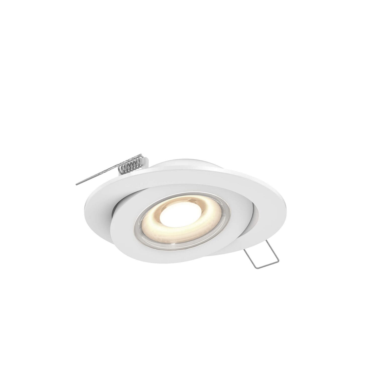 1-Light Recessed LED Gimbal Light in White