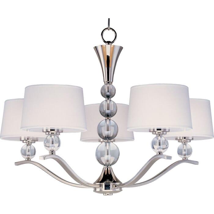 Maxim Rondo 5-Light Chandelier in Polished Nickel Maxim Rondo 5-Light Chandelier in Polished Nickel