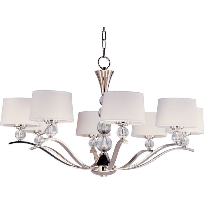 Maxim Lighting Rondo 8-Light Chandelier in Polished Nickel Maxim Lighting Rondo 8-Light Chandelier in Polished Nickel
