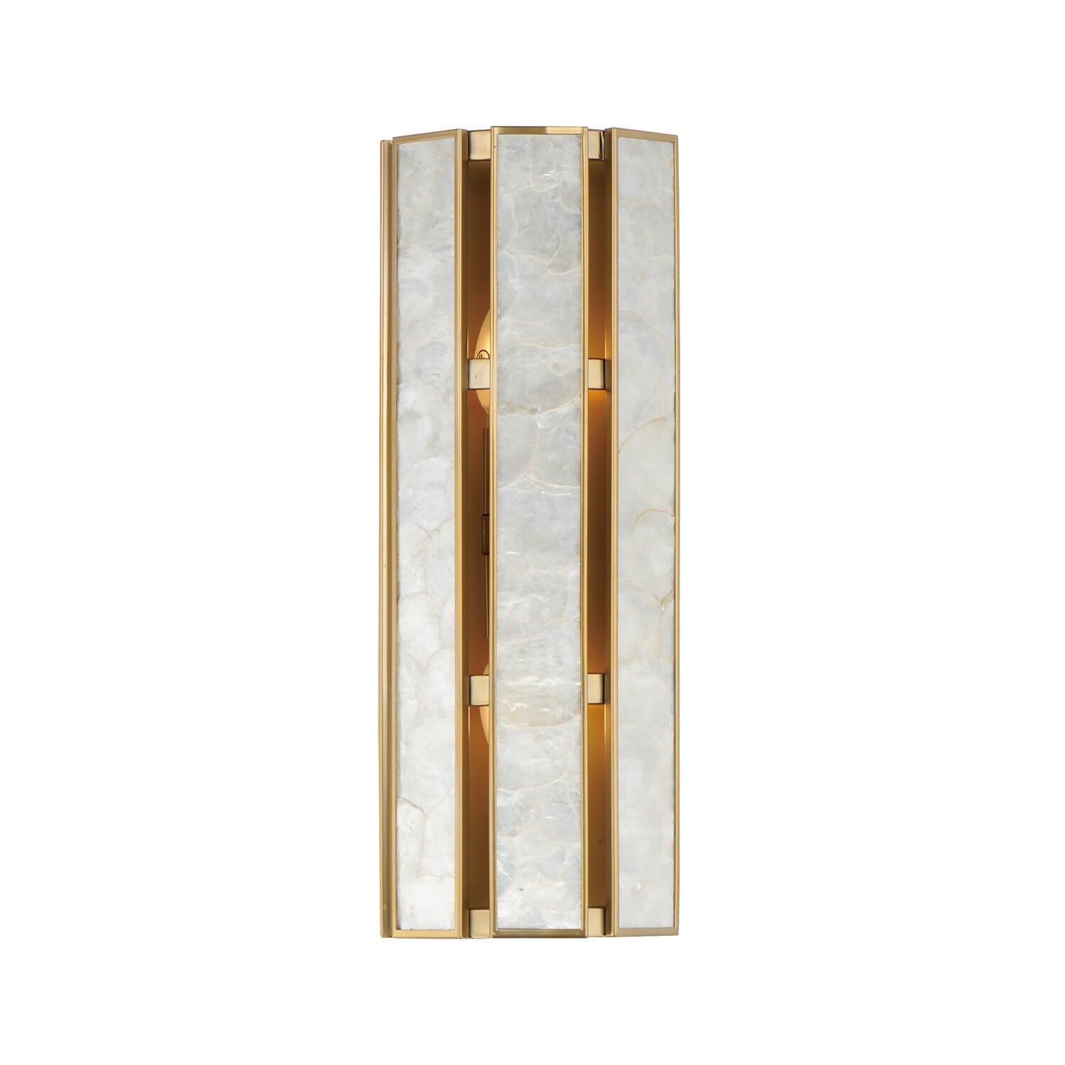 Capiz   Natural Aged Brass Two Light Wall Sconce from the Miramar Collection